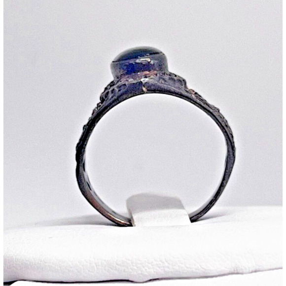 Navajo Kingsman Silver Blend Turquoise Ring Sz: 5.50 - Picture 4 of 7